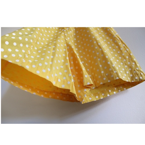 Vintage Pinup Yellow Polka Dot Shorts Romper 3 Junior - Picture 4 of 6
